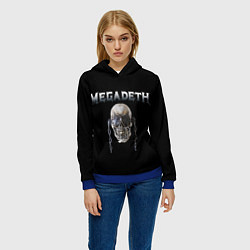 Толстовка-худи женская Megadeth, цвет: 3D-синий — фото 2