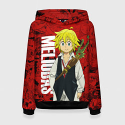 Толстовка-худи женская Мелиодас, Meliodas, цвет: 3D-черный