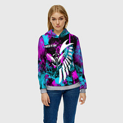 Толстовка-худи женская FREE FIRE NEON, цвет: 3D-меланж — фото 2