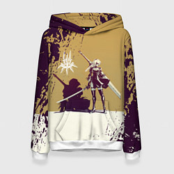 Толстовка-худи женская Yorha 2B Nier Automata Z, цвет: 3D-белый