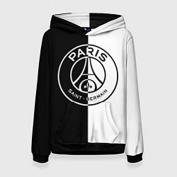 Толстовка-худи женская ФК ПСЖ PSG BLACK & WHITE, цвет: 3D-черный