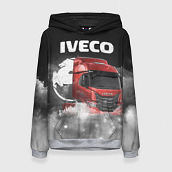 Толстовка-худи женская Iveco truck, цвет: 3D-меланж