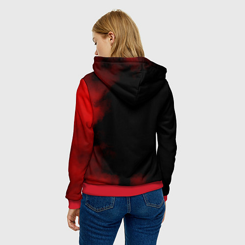 Женская толстовка Константин Кинчев - Алиса / 3D-Красный – фото 4