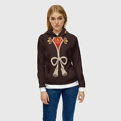 Толстовка-худи женская Hu Tao ГЕНШИН, цвет: 3D-белый — фото 2