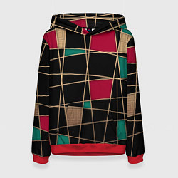 Толстовка-худи женская Модный абстрактный узор, цвет: 3D-красный