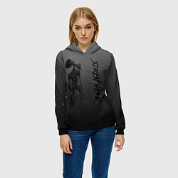 Толстовка-худи женская Gray Siren head, цвет: 3D-черный — фото 2