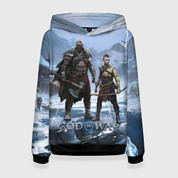 Толстовка-худи женская Кратос и Атрей Рагнарек, цвет: 3D-черный