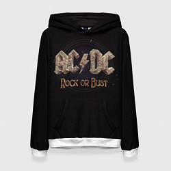 Толстовка-худи женская ACDC Rock or Bust, цвет: 3D-белый