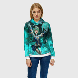 Толстовка-худи женская Сахароза Genshin Impact Геншин Импакт Z, цвет: 3D-белый — фото 2