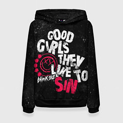 Толстовка-худи женская Blink 182, Good Girl, цвет: 3D-черный