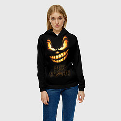 Толстовка-худи женская Happy Halloween, цвет: 3D-черный — фото 2