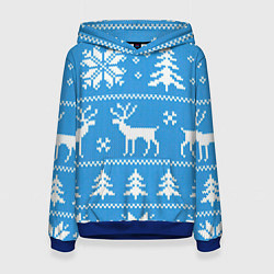 Толстовка-худи женская Зимняя ночь, цвет: 3D-синий