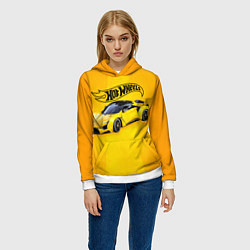 Толстовка-худи женская Hot Wheels Хот Вилс, цвет: 3D-белый — фото 2