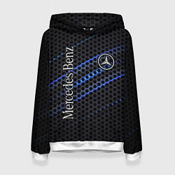Толстовка-худи женская MERCEDES LOGO NEON, цвет: 3D-белый