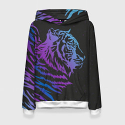 Толстовка-худи женская Tiger Neon, цвет: 3D-белый