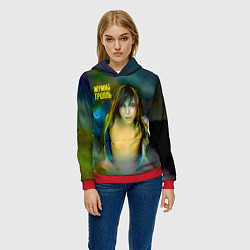 Толстовка-худи женская Точно ртуть алоэ - Мумий Тролль, цвет: 3D-красный — фото 2