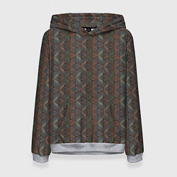 Толстовка-худи женская Абстракция из разноцветных треугольников из линий, цвет: 3D-меланж
