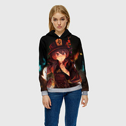 Толстовка-худи женская Hu Tao GENSHIN IMPACT, цвет: 3D-меланж — фото 2