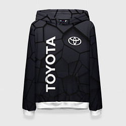 Толстовка-худи женская Toyota 3D плиты, цвет: 3D-белый