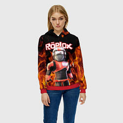 Толстовка-худи женская ROBLOX FIRE РОБЛОКС ОГОНЬ ПОЖАРНЫЙ, цвет: 3D-красный — фото 2