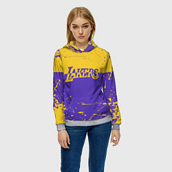 Толстовка-худи женская Kobe Bryant - Los Angeles Lakers - NBA, цвет: 3D-меланж — фото 2