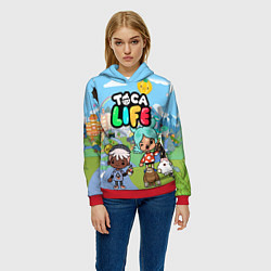 Толстовка-худи женская Toca Life, цвет: 3D-красный — фото 2