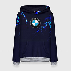 Толстовка-худи женская BMW разряд молнии, цвет: 3D-меланж