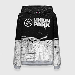 Толстовка-худи женская Линкин Парк Лого Рок ЧБ Linkin Park Rock, цвет: 3D-меланж