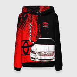 Толстовка-худи женская Camry Toyota glitch, цвет: 3D-черный