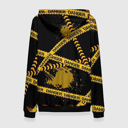 Женская толстовка Лента DANGER / 3D-Черный – фото 2
