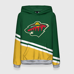 Толстовка-худи женская Minnesota Wild NHL, цвет: 3D-меланж