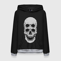 Толстовка-худи женская Terrible Skull, цвет: 3D-меланж