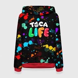 Толстовка-худи женская TOCA BOCA RAINBOW PAINTS ТОКА БОКА РАДУЖНЫЕ КРАСКИ, цвет: 3D-красный