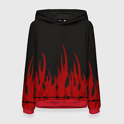 Толстовка-худи женская Pixel Fire, цвет: 3D-красный