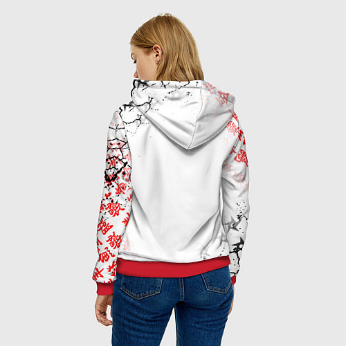 Женская толстовка MITSUBISHI JAPAN STYLE SAMURAI AUTO / 3D-Красный – фото 4