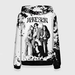 Толстовка-худи женская Maneskin Монэскин, рок - группа, цвет: 3D-черный