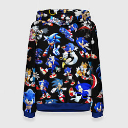 Толстовка-худи женская SONIC PATTERN HERO СОННИК, цвет: 3D-синий