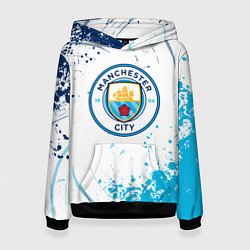 Толстовка-худи женская Manchester City - Футбольный клуб, цвет: 3D-черный