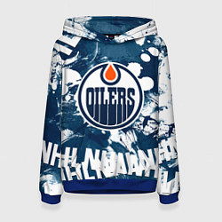 Толстовка-худи женская Эдмонтон Ойлерз Edmonton Oilers, цвет: 3D-синий