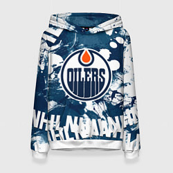 Толстовка-худи женская Эдмонтон Ойлерз Edmonton Oilers, цвет: 3D-белый