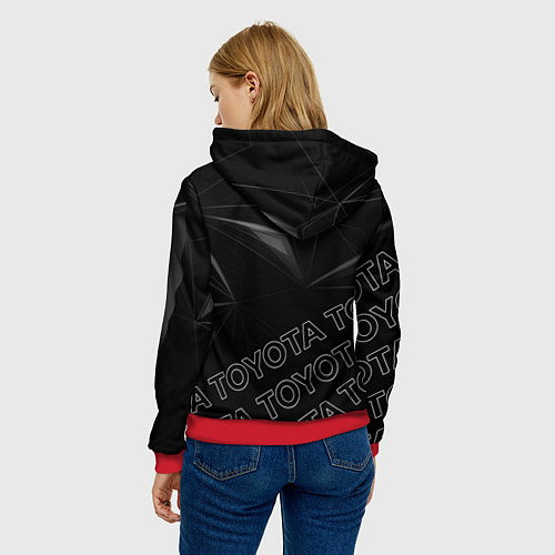 Женская толстовка TOYOTA SPORT ГЕОМЕТРИЯ / 3D-Красный – фото 4