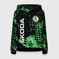 Толстовка-худи женская Шкода, Skoda, цвет: 3D-черный