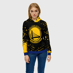Толстовка-худи женская GOLDEN STATE WARRIORS? , БРЫЗГИ КРАСОК, цвет: 3D-синий — фото 2