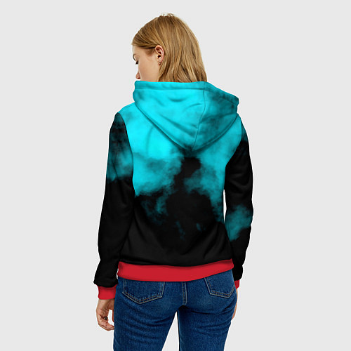 Женская толстовка Мэттью Беллами бирюзовый туман Muse / 3D-Красный – фото 4