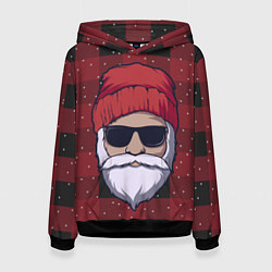 Толстовка-худи женская SANTA HIPSTER САНТА ХИПСТЕР, цвет: 3D-черный