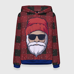 Толстовка-худи женская SANTA HIPSTER САНТА ХИПСТЕР, цвет: 3D-синий