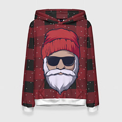 Толстовка-худи женская SANTA HIPSTER САНТА ХИПСТЕР, цвет: 3D-белый