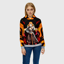 Толстовка-худи женская РЕГНОКУ КЛИНОК ДЕМОНОВ KNY, цвет: 3D-меланж — фото 2