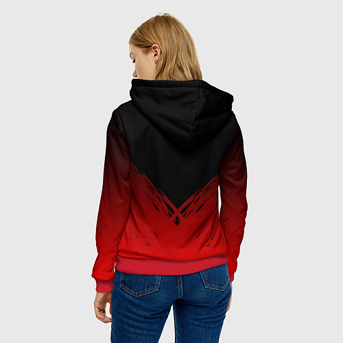 Женская толстовка Geometry Dash: Demon Smile / 3D-Красный – фото 4