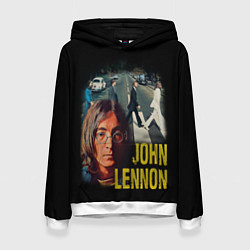 Толстовка-худи женская The Beatles John Lennon, цвет: 3D-белый